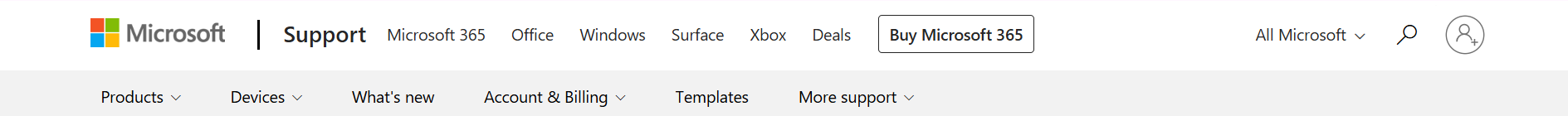 Microsoft Support Banner